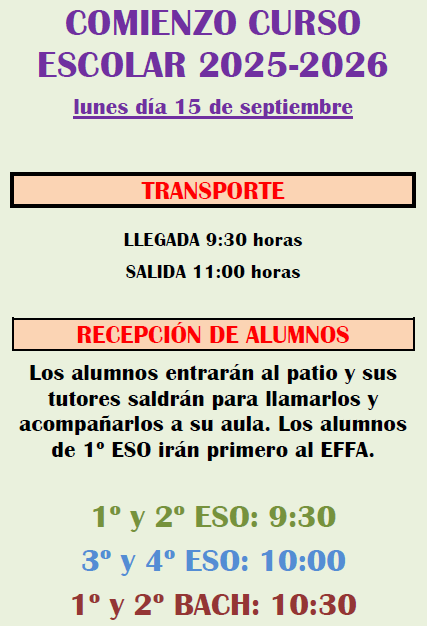 INICIO CURSO 2025-2026